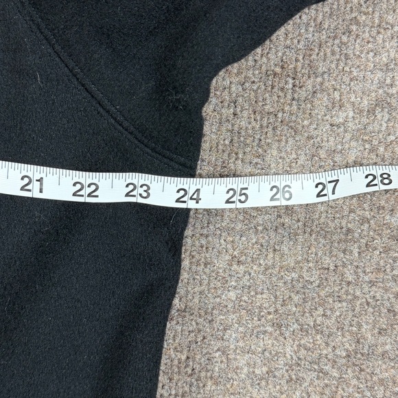 Vintage Black Open Front Wool Coat Leopard Fur Trim Women’s XL Mid Length Retro - Picture 12 of 16